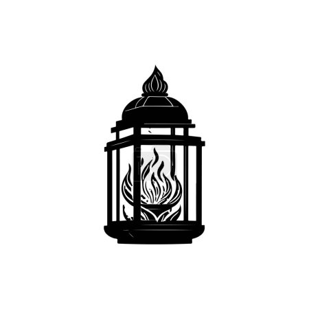 Téléchargez les illustrations : Lanterne Icône dessin à la main couleur noire diwali logo élément vectoriel et symbole - en licence libre de droit