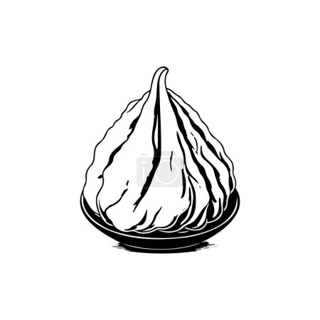 Dumpling Icono mano dibujar color negro comida china nuevo año logo vector elemento y símbolo