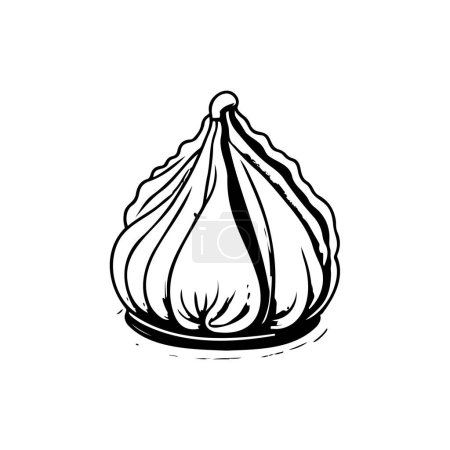 Dumpling Icono mano dibujar color negro comida china nuevo año logo vector elemento y símbolo