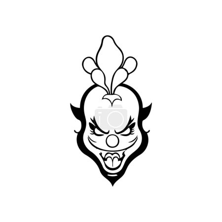 Illustration for Joker Icon hand draw black colour april fools day logo vector element and symbol - Royalty Free Image
