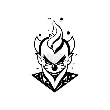 Illustration for Joker Icon hand draw black colour april fools day logo vector element and symbol - Royalty Free Image