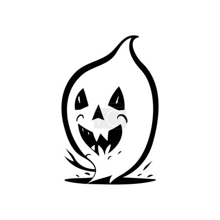 Illustration for Ghost Icon hand draw black colour april fools day logo vector element and symbol - Royalty Free Image
