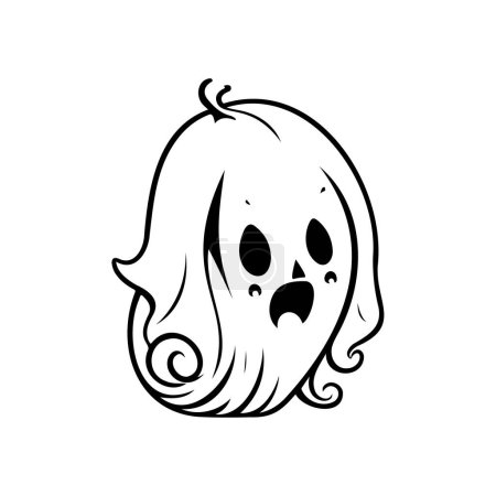 Illustration for Ghost Icon hand draw black colour april fools day logo vector element and symbol - Royalty Free Image