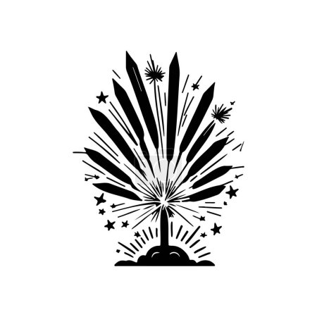 Illustration for Fireworks Icon hand draw black colour april fools day logo vector element and symbol - Royalty Free Image