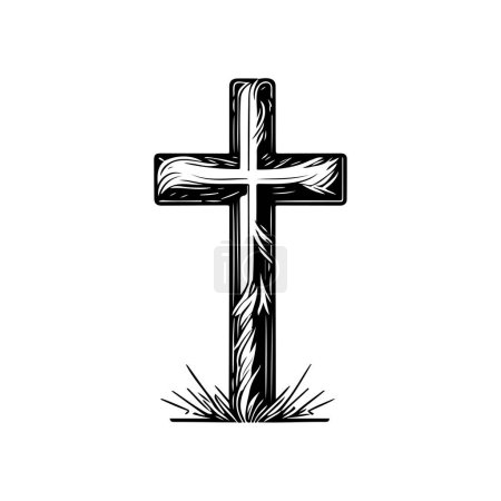 Téléchargez les illustrations : Icône de l'église dessin à la main couleur noire Pâques dimanche logo élément vectoriel et symbole - en licence libre de droit