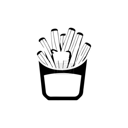 Friend fries Icon hand draw black colour hamburger day logo vector element and symbol