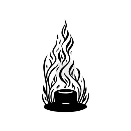 Candle Icon hand draw black colour international yoga day logo vector element and symbol