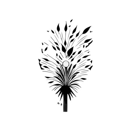 Illustration for Firecracker Icon hand draw black colour lunar new year logo vector element and symbol - Royalty Free Image