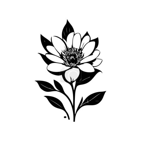 Illustration for Gabriela Icon hand draw black colour flower logo vector element and symbol - Royalty Free Image