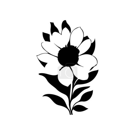 Illustration for Gabriela Icon hand draw black colour flower logo vector element and symbol - Royalty Free Image