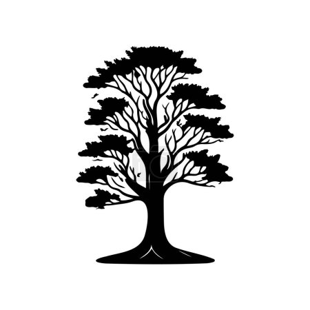 Europäische Esche Icon Hand zeichnen schwarze Farbe Baum Tag Logo Vektorelement und Symbol