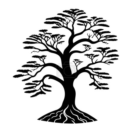 Ilustración de Tamarindo icono mano dibujar color negro árbol logotipo vector elemento y símbolo - Imagen libre de derechos