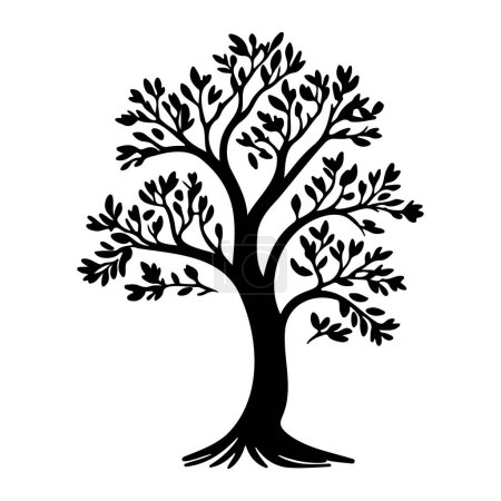 Ilustración de Tamarindo icono mano dibujar color negro árbol logotipo vector elemento y símbolo - Imagen libre de derechos