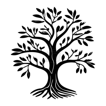 Tamarind Icon hand draw black colour tree logo vector element and symbol