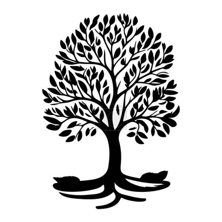 Ginger Thomas Icon hand draw black colour tree logo vector element and symbol