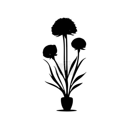 Allium Icône dessiner à la main des plantes de couleur noire logo élément vecteur et symbole