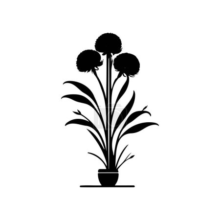Allium Icon hand draw black colour plants logo vector element and symbol
