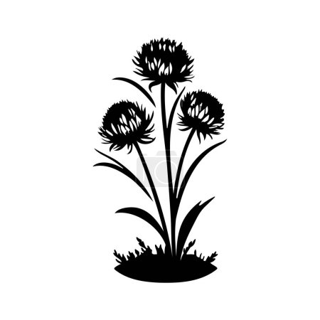 Allium Icon hand draw black colour plants logo vector element and symbol