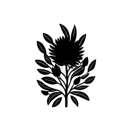Ilustración de Annatto Icon mano dibujar negro color plantas logotipo vector elemento y símbolo - Imagen libre de derechos