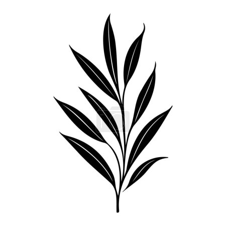 Anthericum Icon mano dibujar color negro hoja logo vector elemento y símbolo