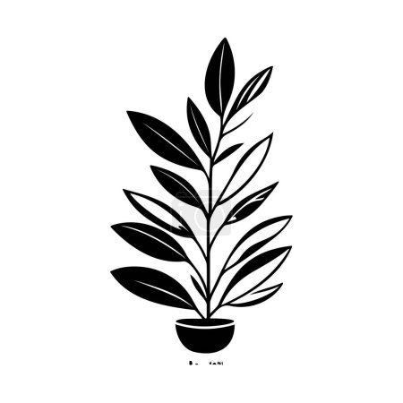 Bay Icon hand draw black colour plant leaf logo vector element and symbol