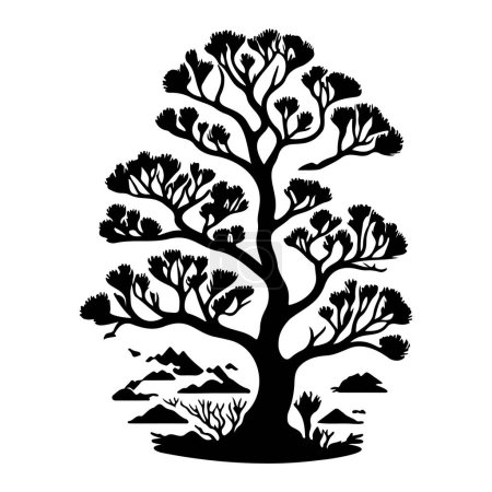 Elkhorn Staghorn Icon Handzeichnung schwarze Farbe Koralle Logo Vektorelement und Symbol