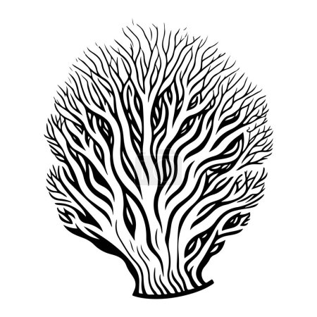 Grooved Brain Icono mano dibujar negro coral logotipo vector elemento y símbolo