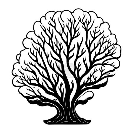 Ilustración de Grooved Brain Icono mano dibujar negro coral logotipo vector elemento y símbolo - Imagen libre de derechos