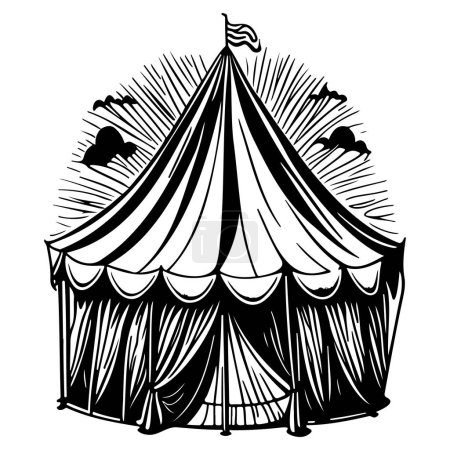 Carpa negro doodle símbolo de carnaval ilustración bosquejo elemento de dibujo