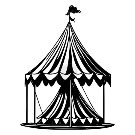 Zelt schwarz kritzeln Karneval Symbol Illustration Skizze zeichnen Element