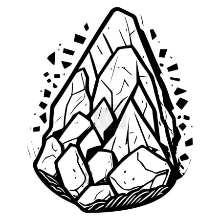 Asteroid Stein schwarz Doodle Outspace Symbol Illustration Skizze Hand zeichnen Element
