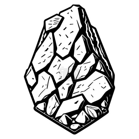 Asteroid Stein schwarz Doodle Outspace Symbol Illustration Skizze Hand zeichnen Element