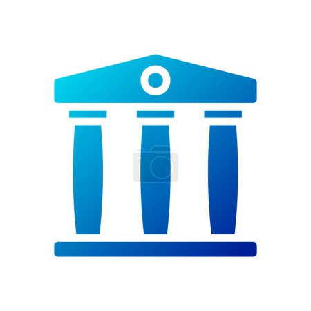 Téléchargez les illustrations : Icône bancaire gradient solide bleu business illustration vectoriel élément et symbole parfait. - en licence libre de droit