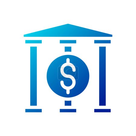 Téléchargez les illustrations : Icône bancaire gradient solide bleu business illustration vectoriel élément et symbole parfait. - en licence libre de droit
