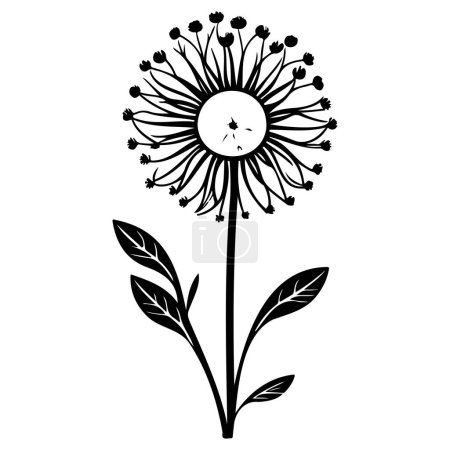 Illustration for Spring dandelion flower illustration sketch hand draw element - Royalty Free Image