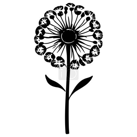 Illustration for Spring dandelion flower illustration sketch draw element - Royalty Free Image