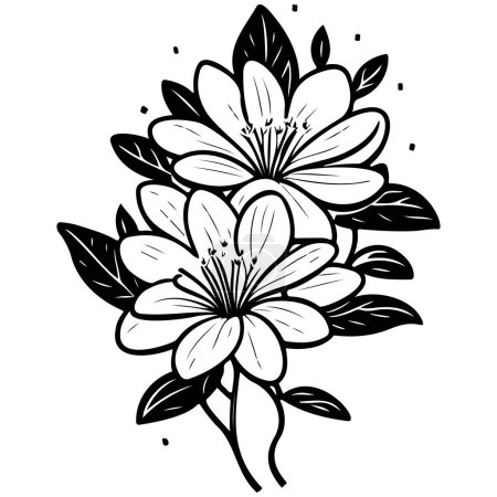 Ilustración de Orquídea flor ilustración bosquejo mano dibujar elemento - Imagen libre de derechos