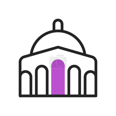Mosque icon duotone purple black ramadan illustration symbol
