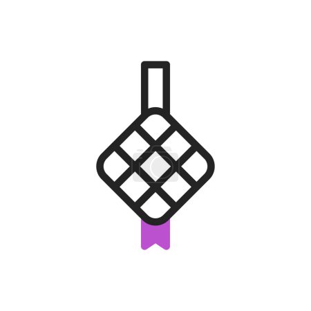 Ketupat icon duotone purple black ramadan illustration symbol