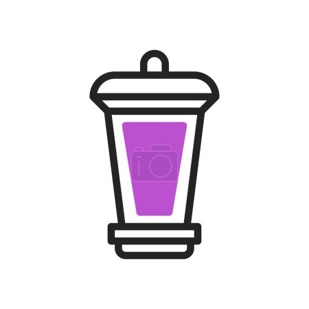 Lanterne icône duotone violet noir ramadan illustration symbole