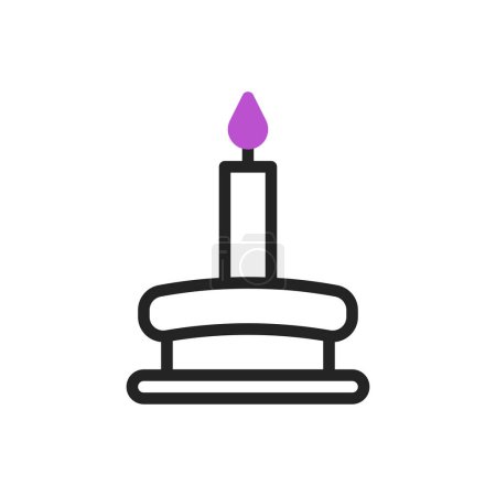 Candle icon duotone purple black ramadan illustration symbol