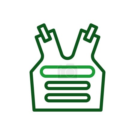 Body Armor icono duocolor verde símbolo de ilustración militar.