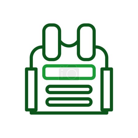 Illustration for Body Armor icon duocolor green military illustration symbol. - Royalty Free Image