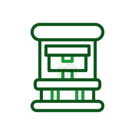 Rucksack-Symbol duocolor grün militärische Illustration Symbol.
