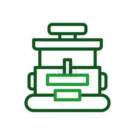 Rucksack-Symbol duocolor grün militärische Illustration Symbol.