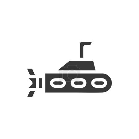 Ilustración de Icono submarino sólido gris símbolo de ilustración militar - Imagen libre de derechos