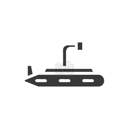 Icono submarino sólido gris símbolo de ilustración militar