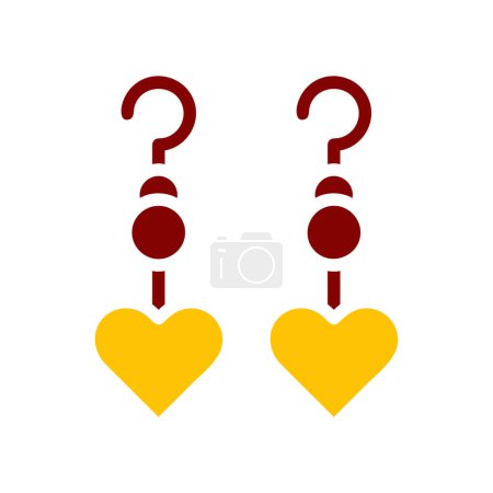 Earring love icon solid red yellow colour mother day illustration vector element and symbol perfect.