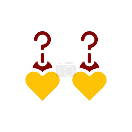 Earring love icon solid red yellow colour mother day illustration vector element and symbol perfect.