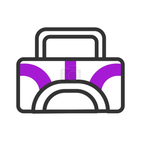 Sac à dos icône duotone violet noir sport illustration vectoriel élément et symbole parfait.